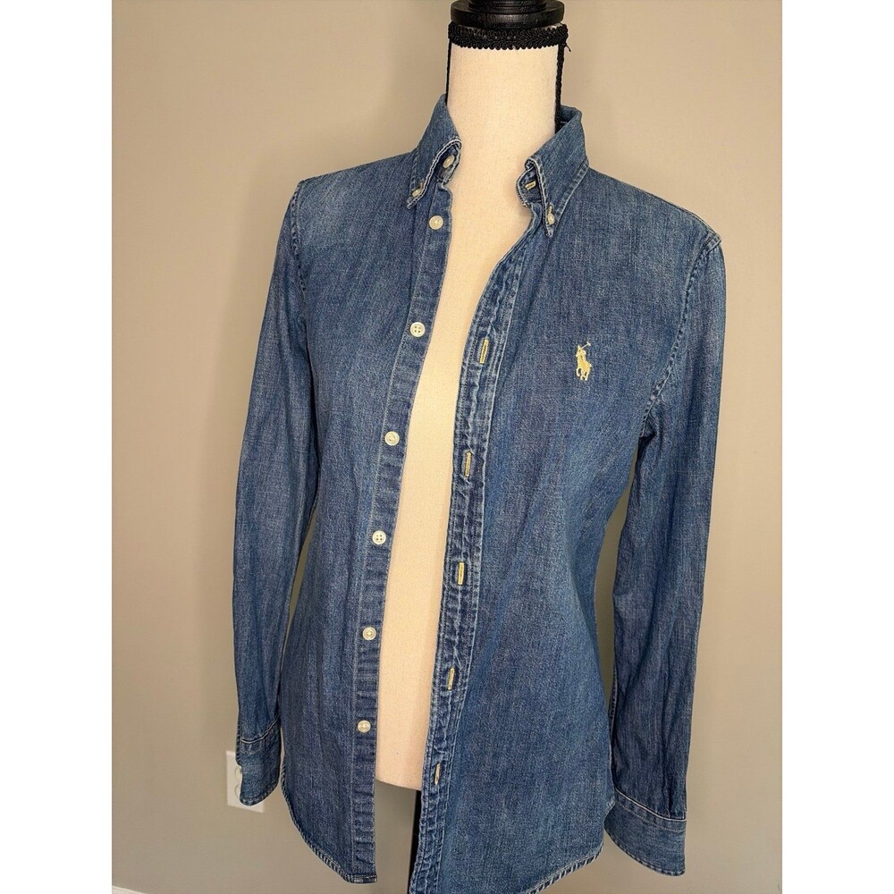 Polo Ralph Lauren denim button-down shirt classic fit XS